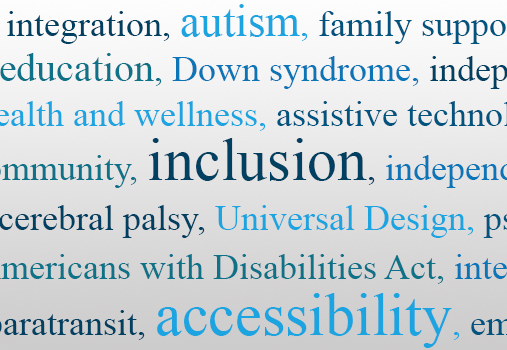Picture of a word cloud containing inclusionary terms.